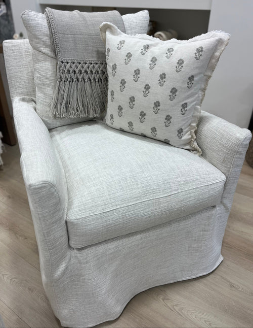 Lilah Slipcovered Swivel Chair